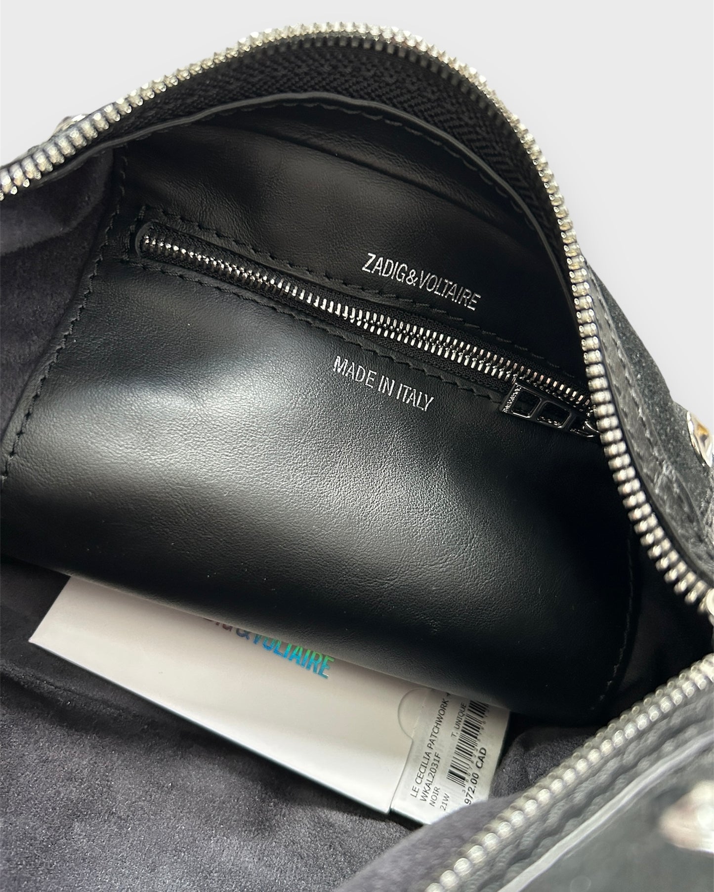 Zadig & Voltaire Black Le Cecilia Patchwork Shoulder Bag