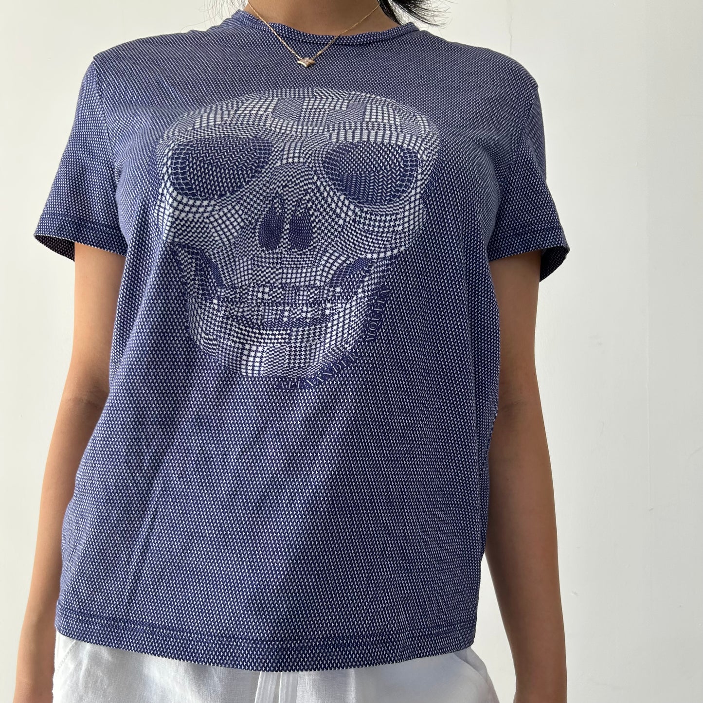 2012 Alexander McQueen Blue Graphic Skull T-Shirt - Small