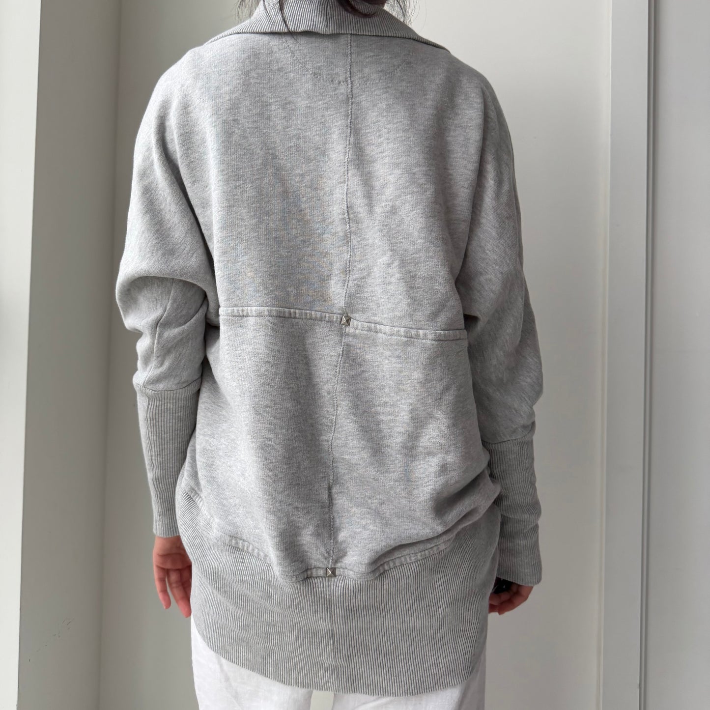 Old Label Wilfred Grey Marled Open Cardigan - Small