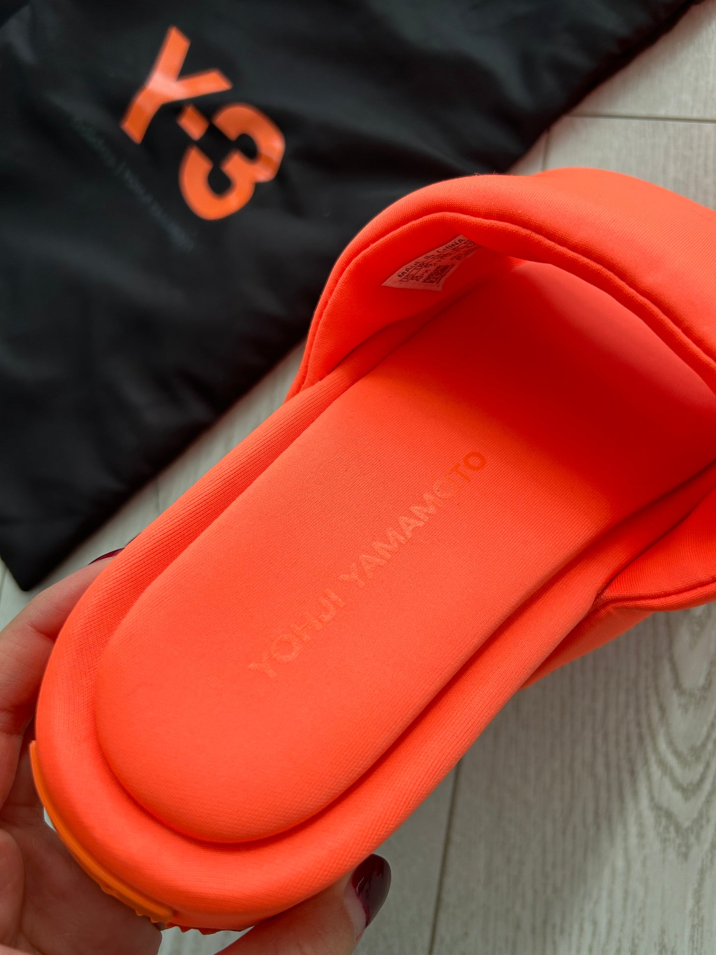 Adidas Y-3 Yohji Yamamoto Comfylette Puff Slides in Solar Orange - Men's US 5