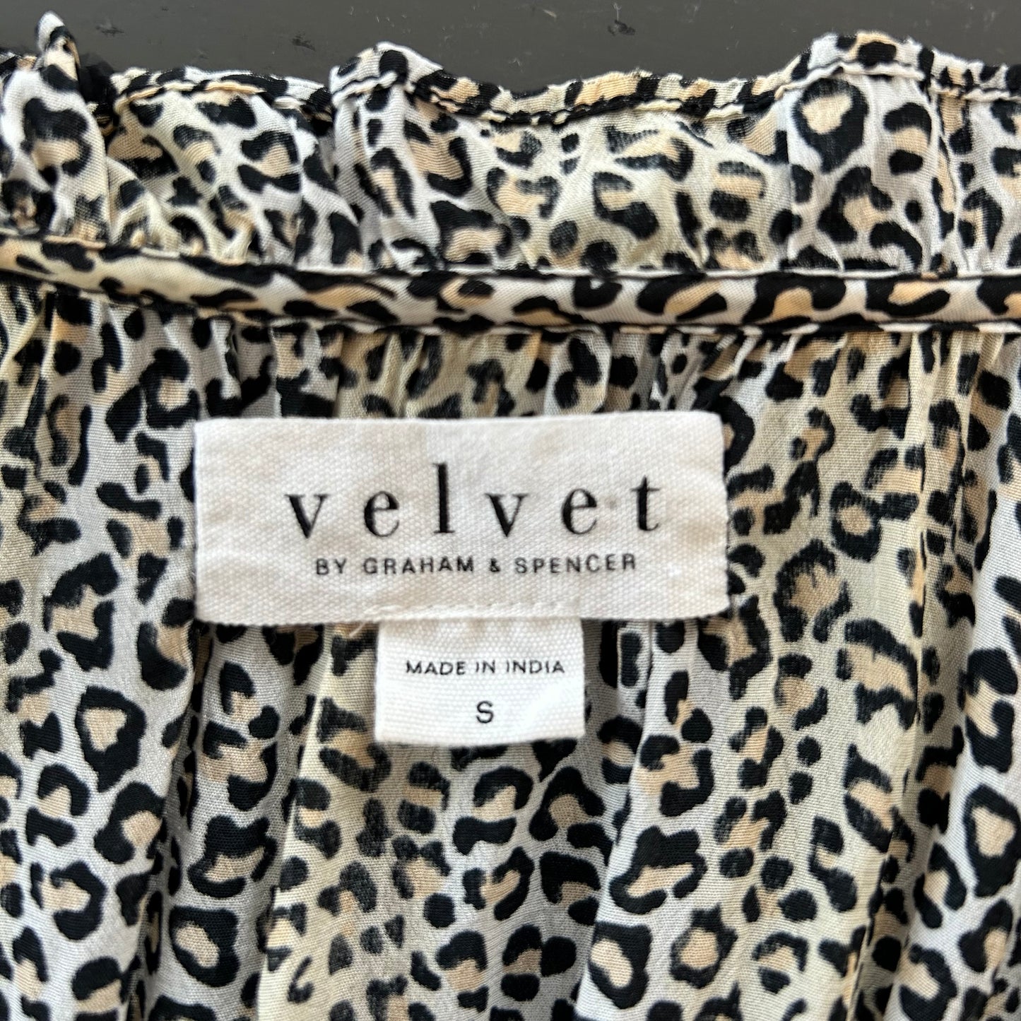 Velvet by Graham and Spencer Leopard Print Long Sleeve Blouse - Small