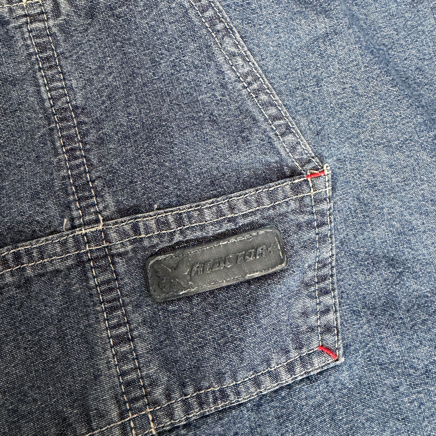90s Reactor+ Blue Denim Pinafore Dress - Medium