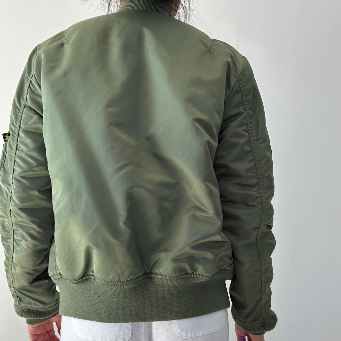 Alpha Industries Green MA-1 W Reversible Bomber Jacket - Small