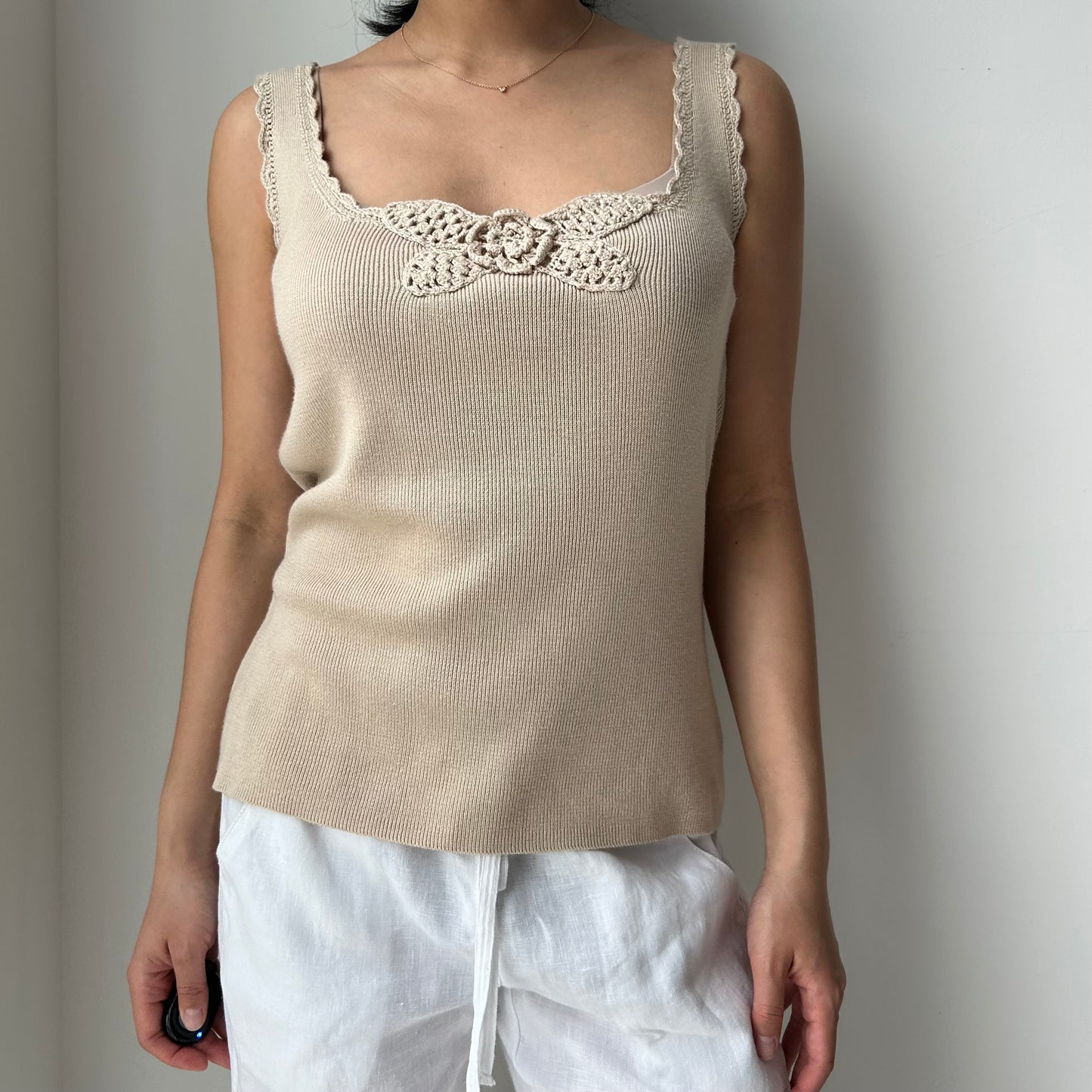 Daniel Laurent Beige Knit Tank - Large