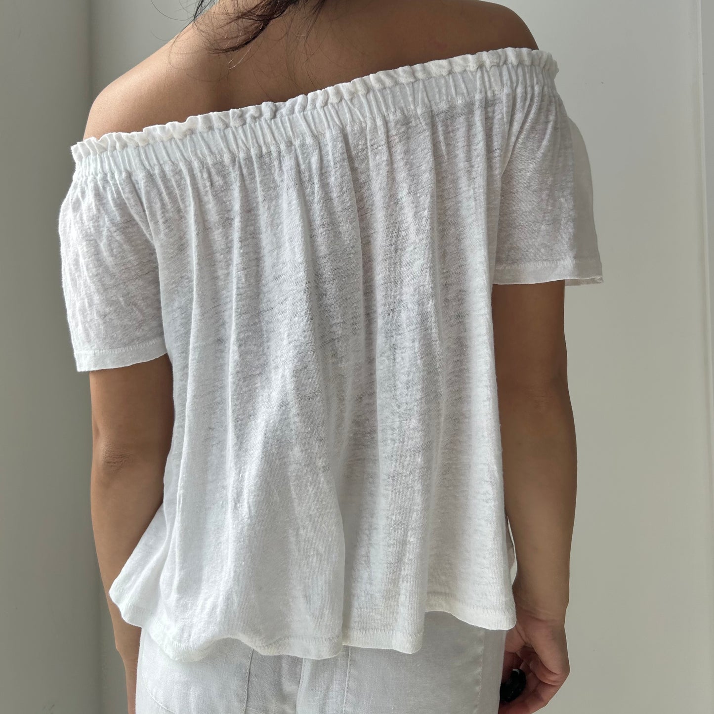 Wilfred White Off Shoulder Linen Top - XX-Small