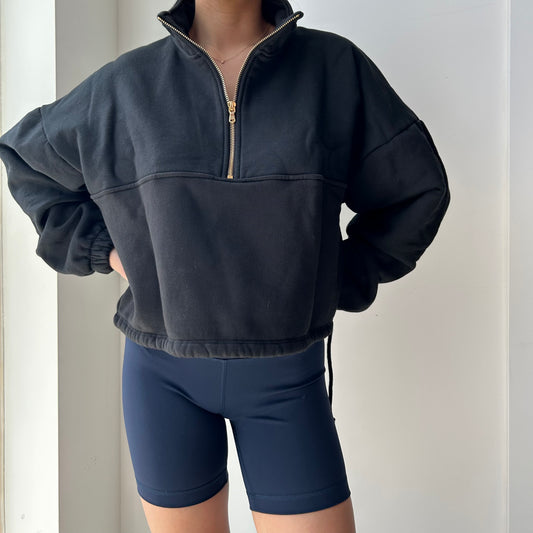 Gil Rodriguez Black Half Zip Cropped Sweater - X-Small