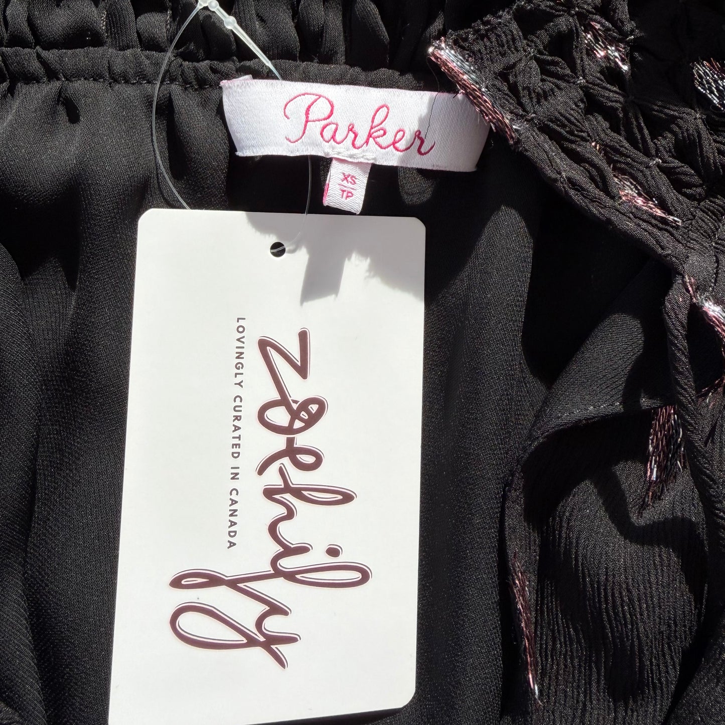 Parker Black Silk Sleeveless Ruffle Blouse - X-Small