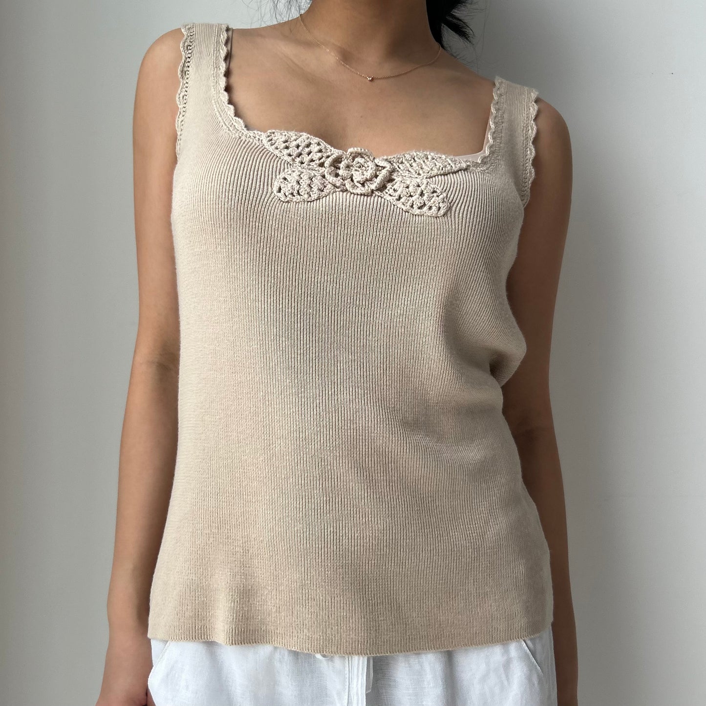 Daniel Laurent Beige Knit Tank - Large