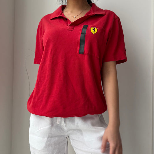 Scuderia Ferrari by Puma Red Logo Polo Shirt - Medium