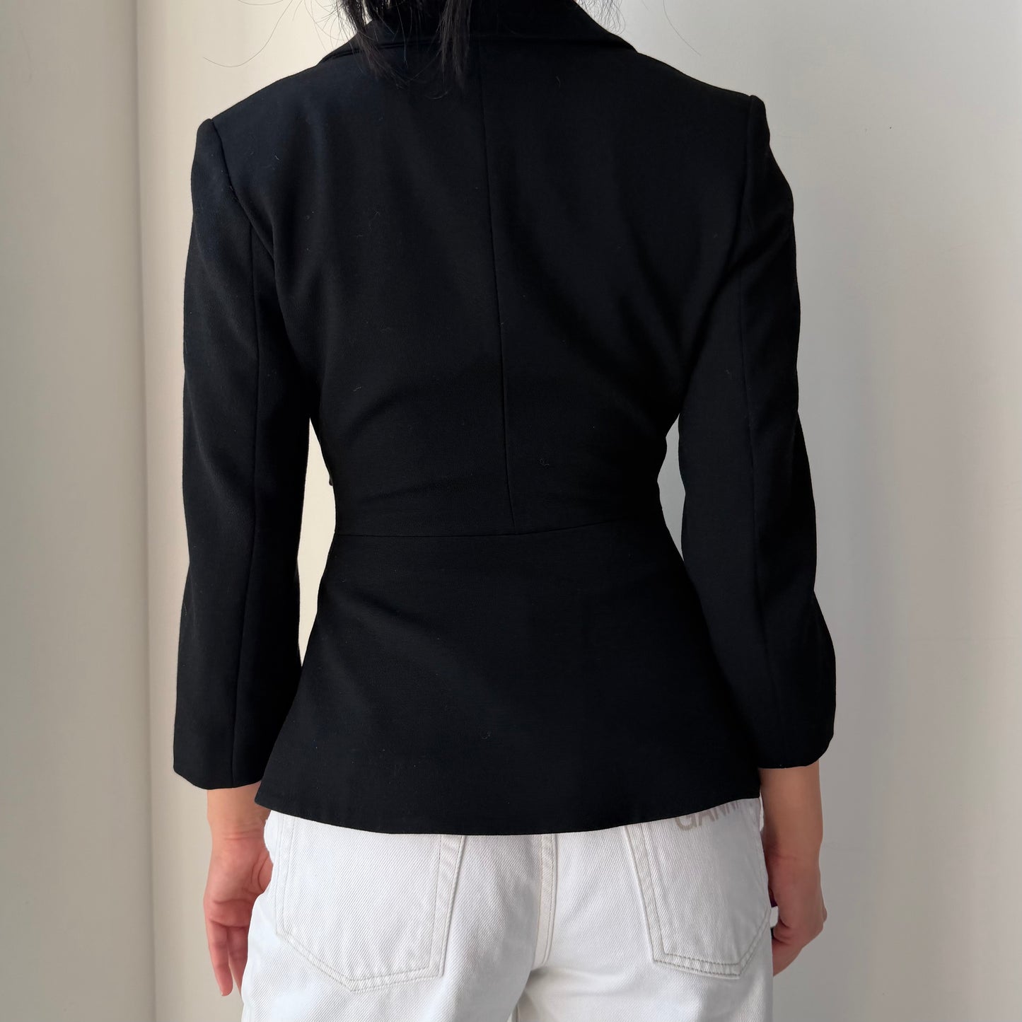 Wilfred Black Wrap Peplum Blazer - X-Small