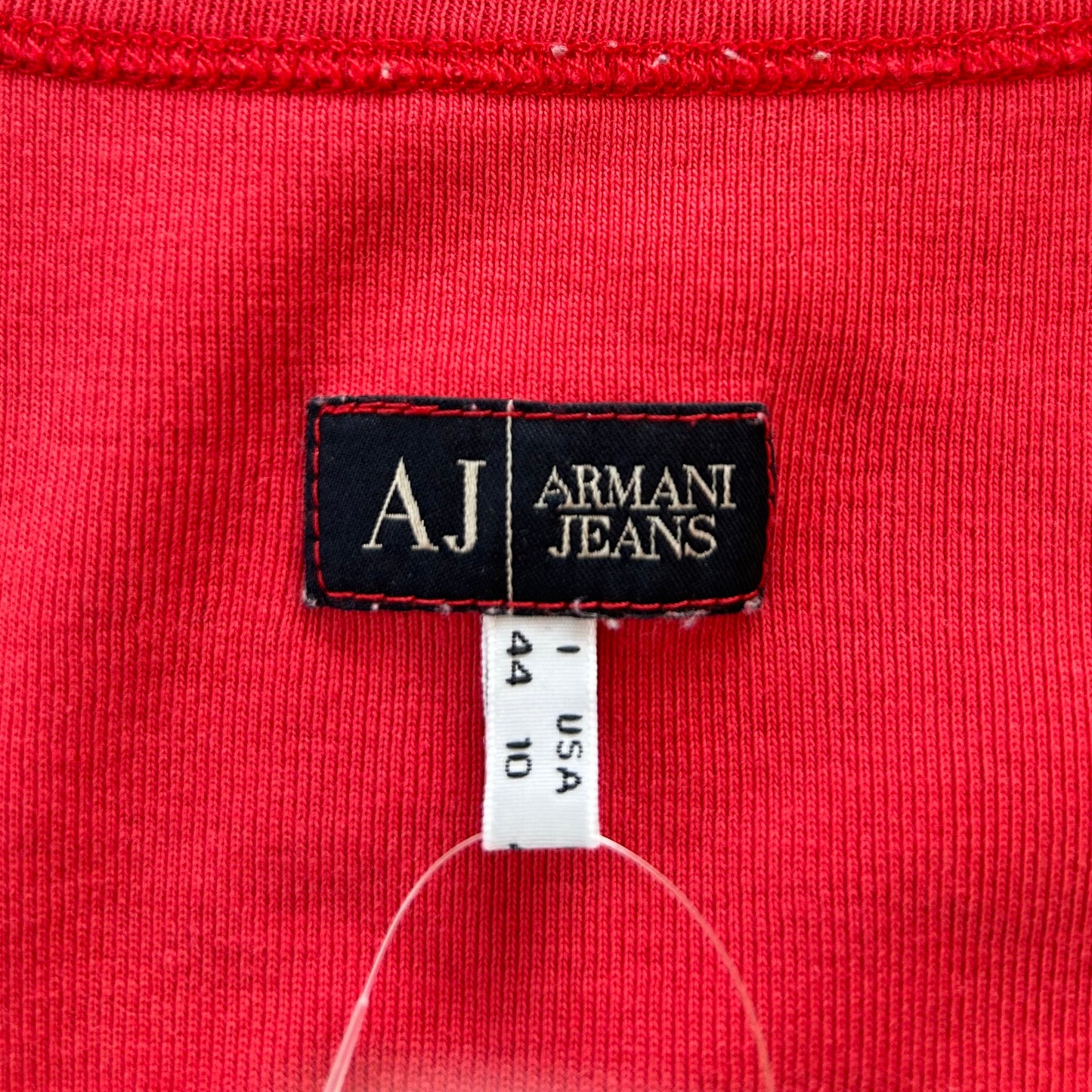 Vintage 90s Armani Jeans Red Diamante Tee - Medium