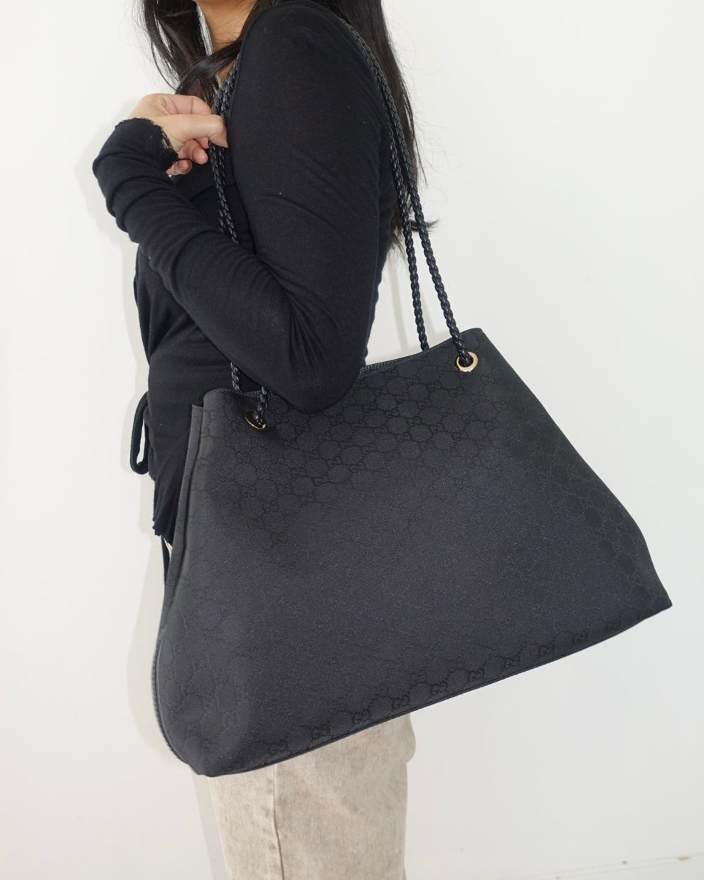 Gucci GG Nylon Gifford Tote in Black