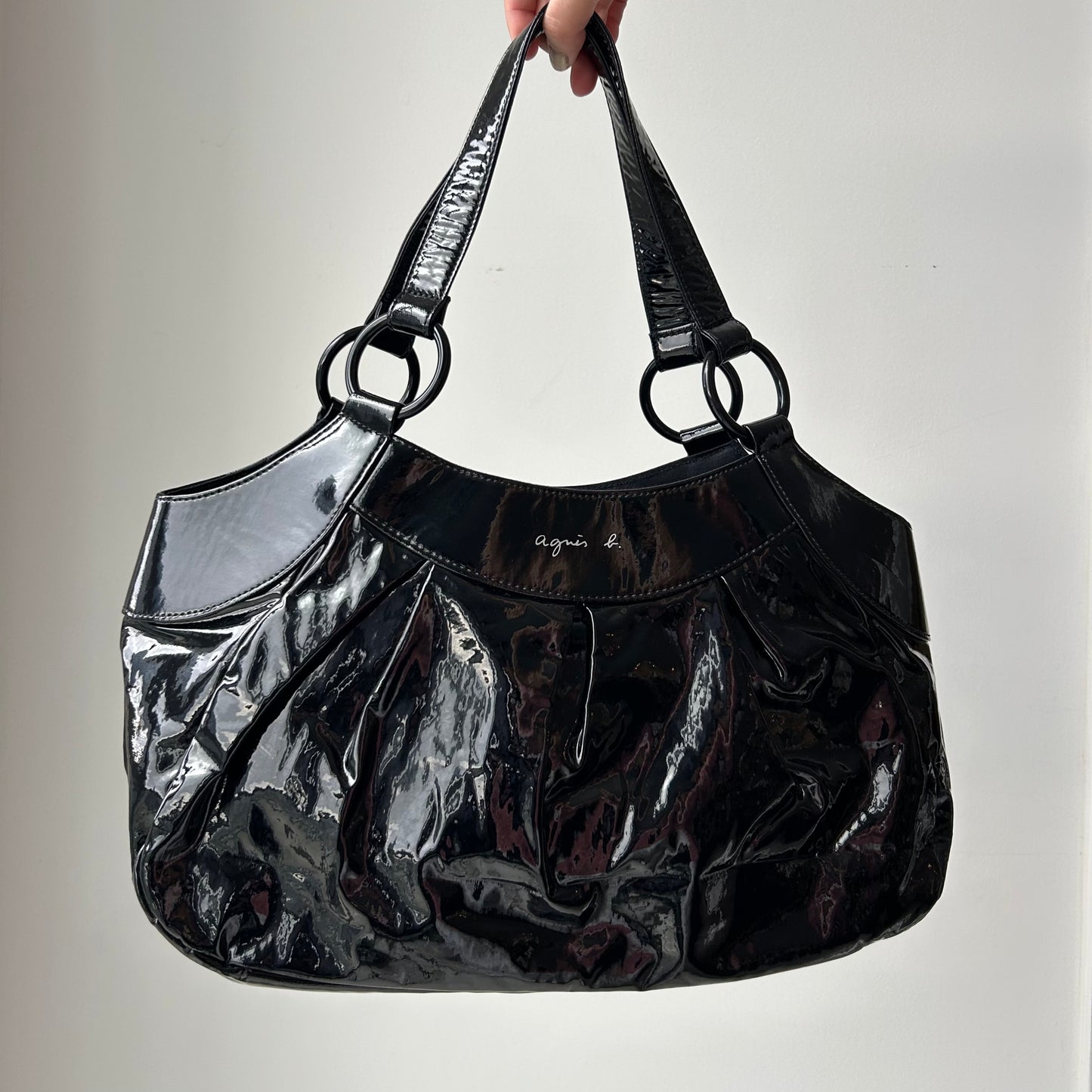 Agnès b. Black Patent Shoulder Bag