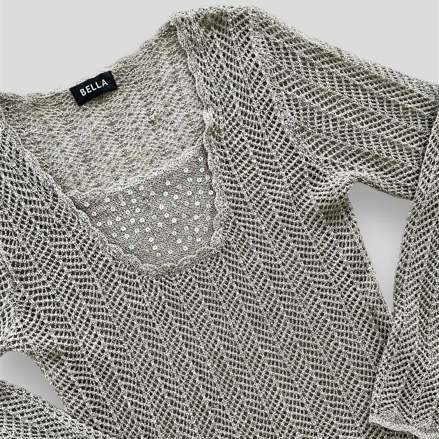 Bella Gold Long Sleeve Knitted Top - Medium