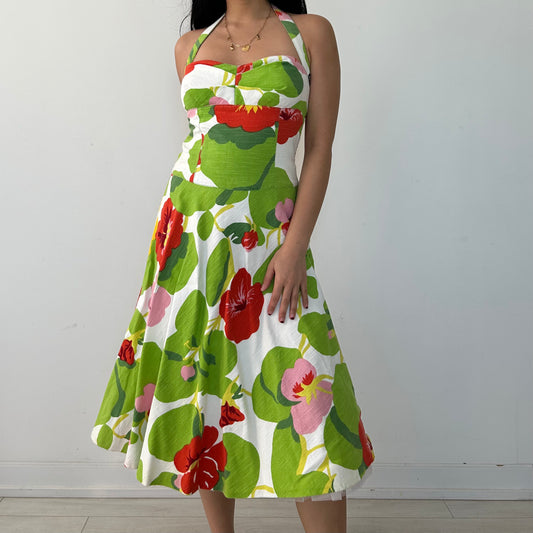 Miss Sixty Luxury Floral Halter Dress - X-Small