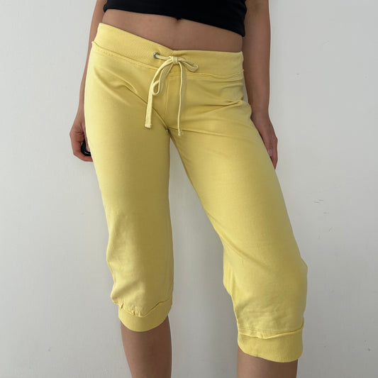 Early 2000s Zara Yellow Jersey Capri Sweatpants - Medium
