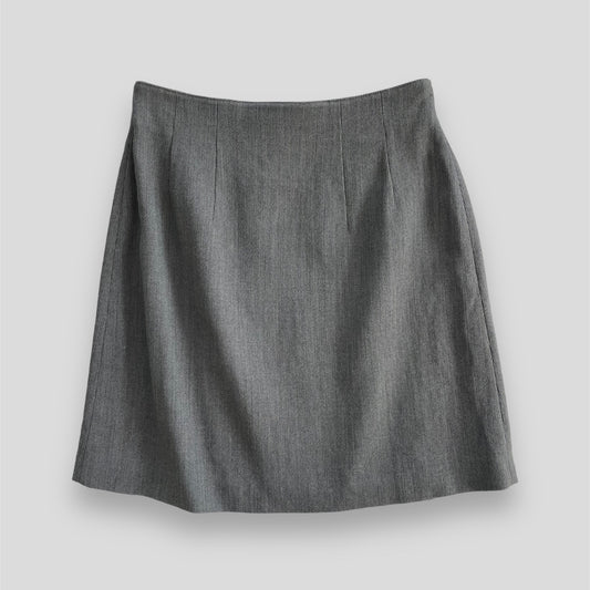 Mexx Women Grey Wool Blend Wrap Mini Skirt - Small