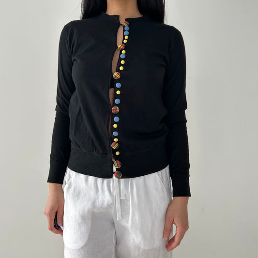 Beams Boy Made in Japan Black Button Up Cardigan - Small