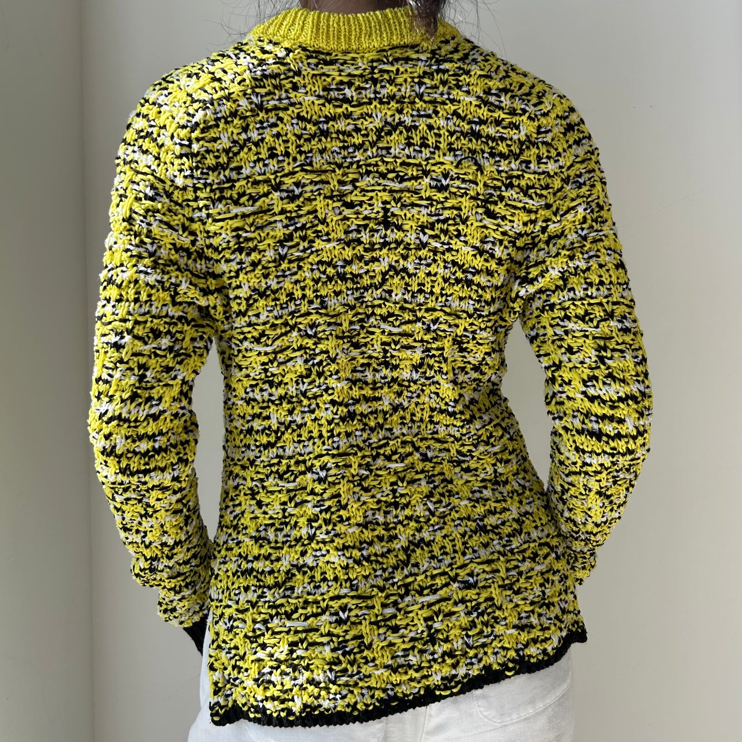 Rag & Bone Yellow and Black V-Neck Cardigan - Medium