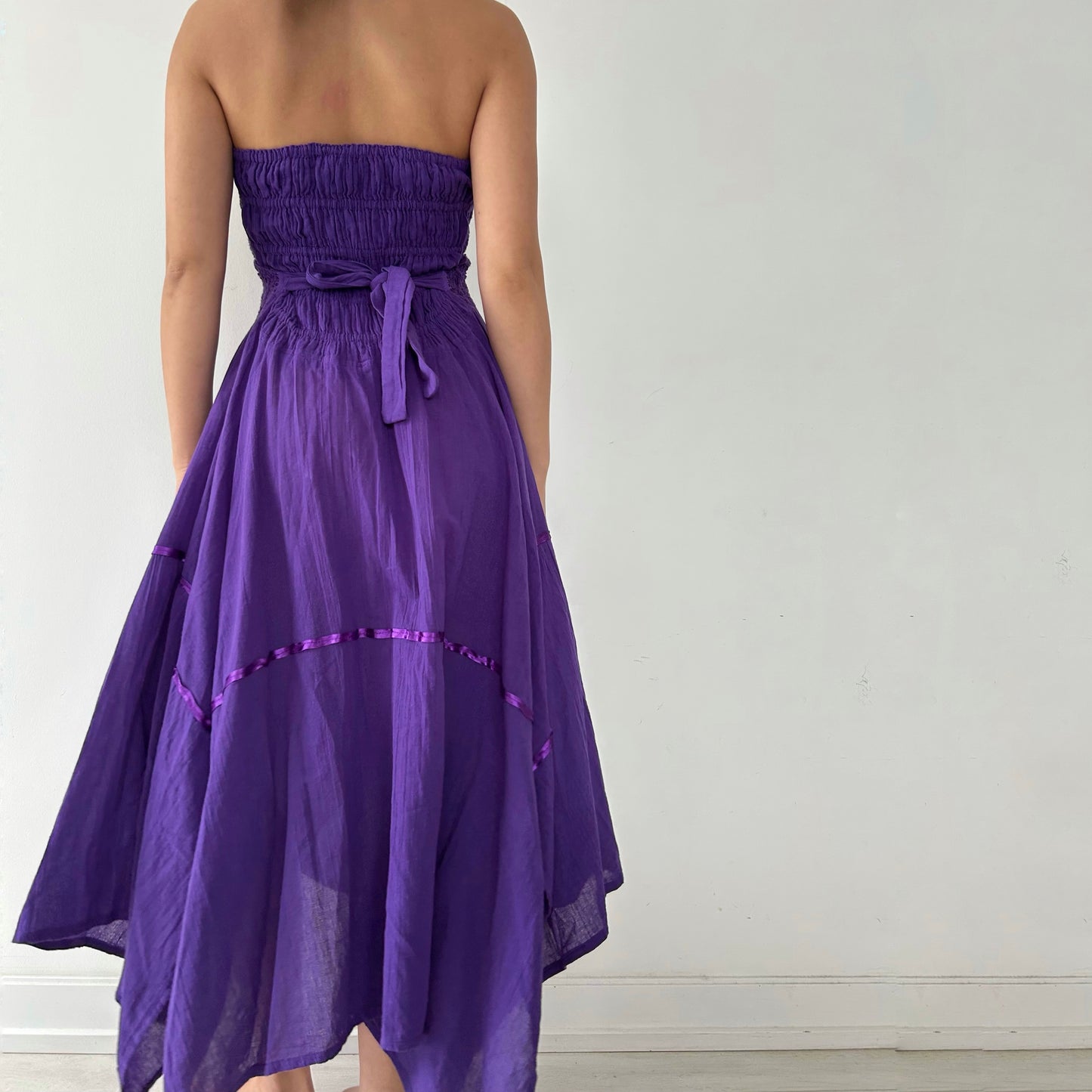 Purple Halter Handkerchief Dress - Medium