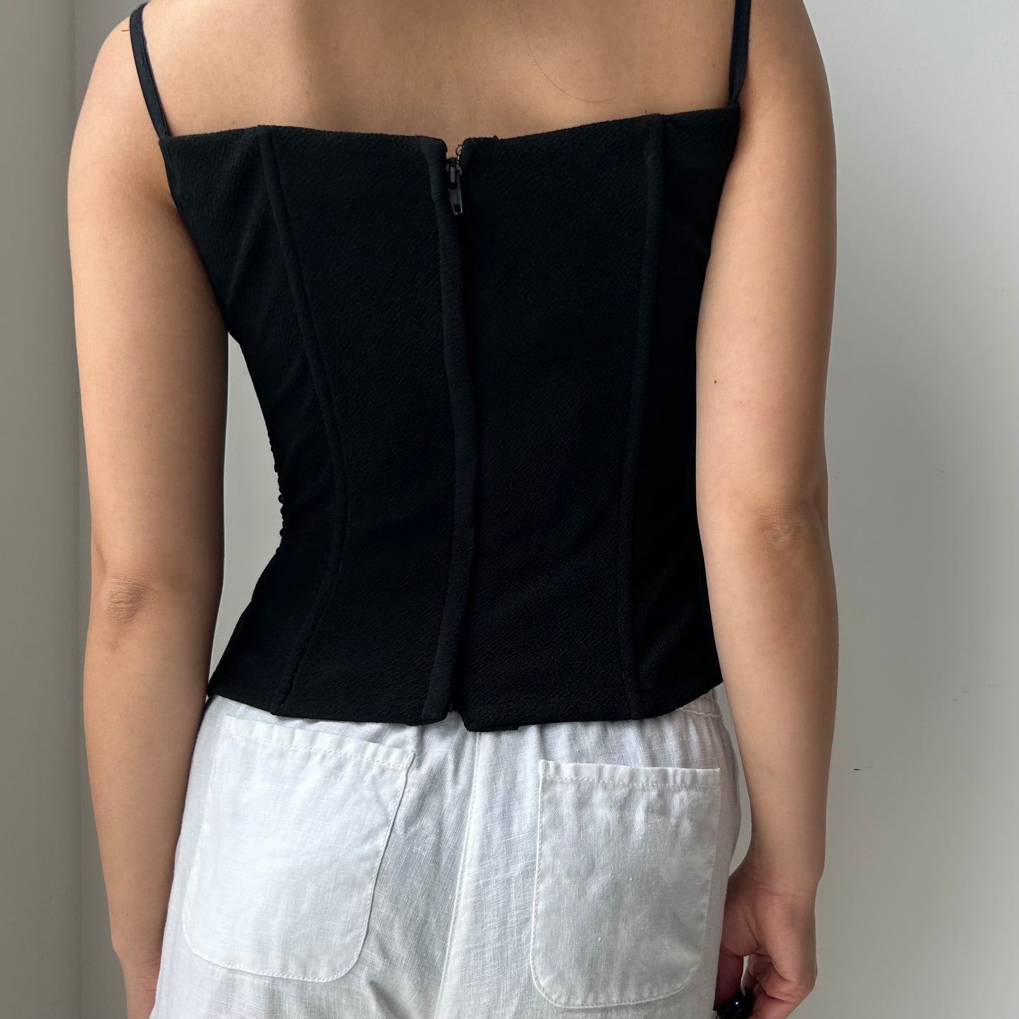 Vintage 90s Made in USA Scott McClintock Square Neck Black Sequin Tank - X-Small