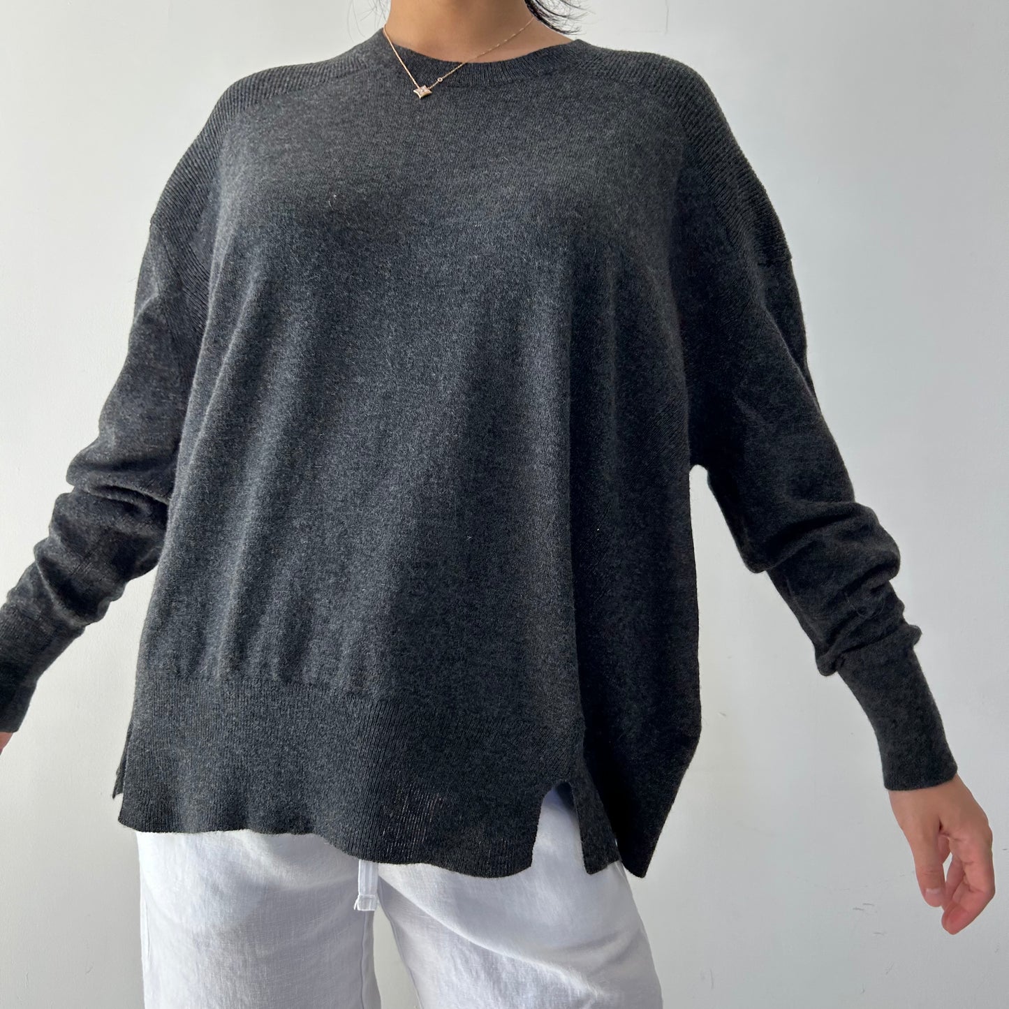 All Saints Grey Wool and Cashmere Crewneck Knit Jumper - Medium
