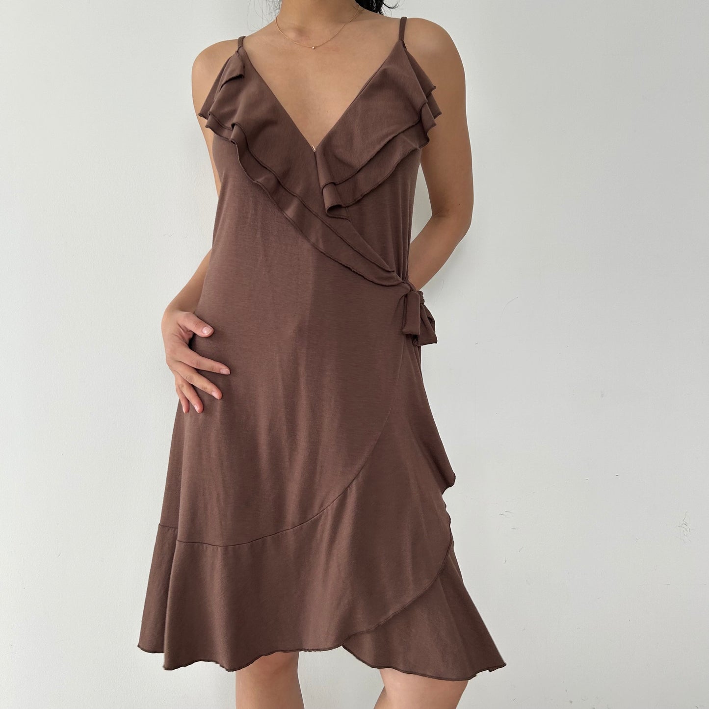 Guess Jeans Brown Wrap Dress - Medium