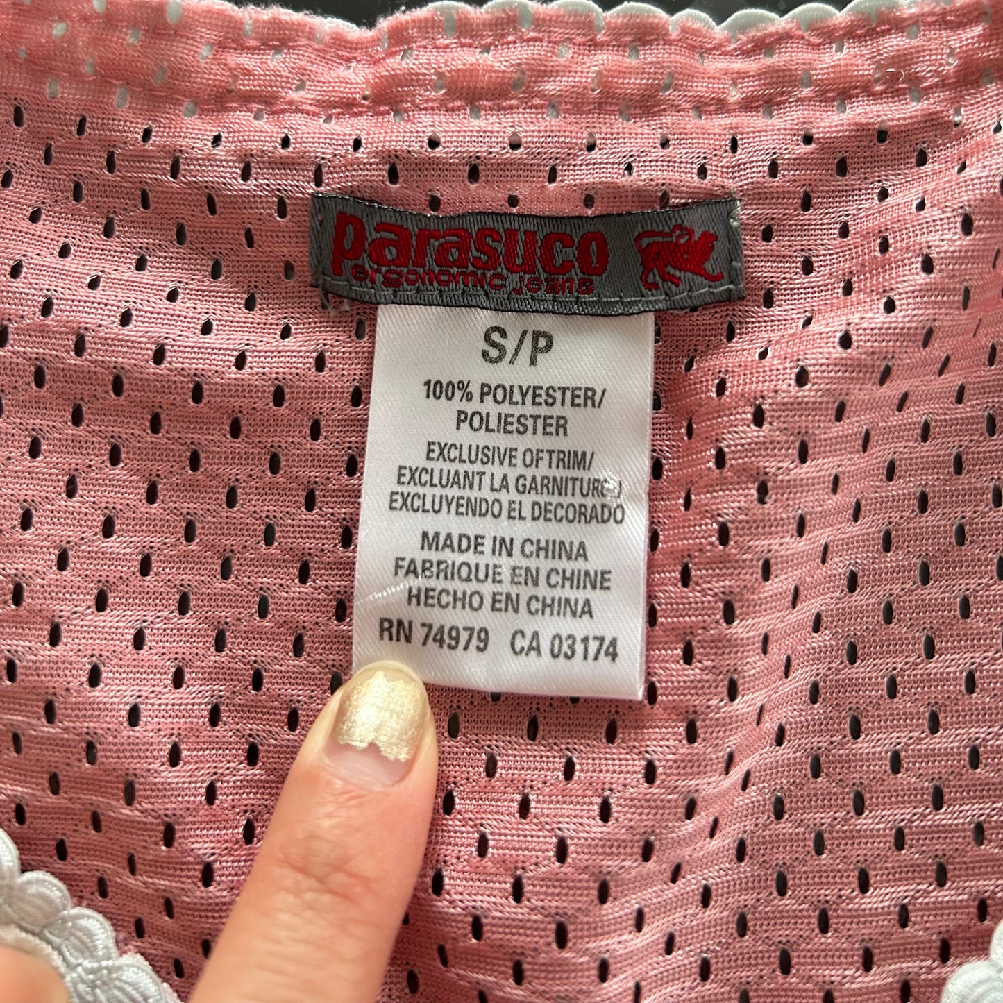 Parasuco Sporty Mesh Graphic Baby Tee in Pink - X-Small