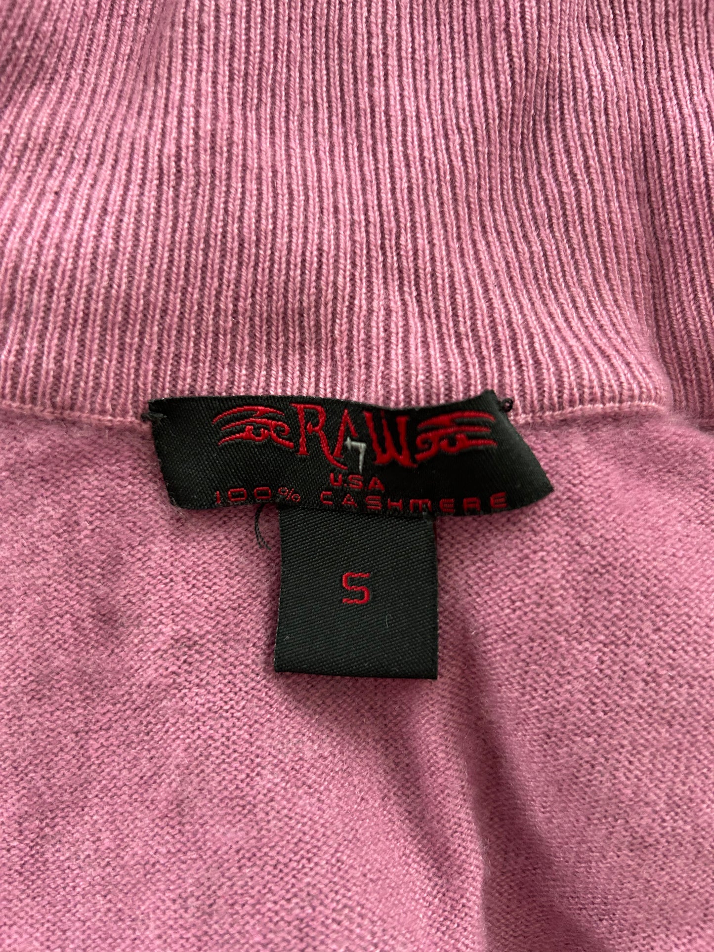 Raw 7 Looney Tunes Tweety Pink Double Zip Cashmere Knit Cardigan - X-Small