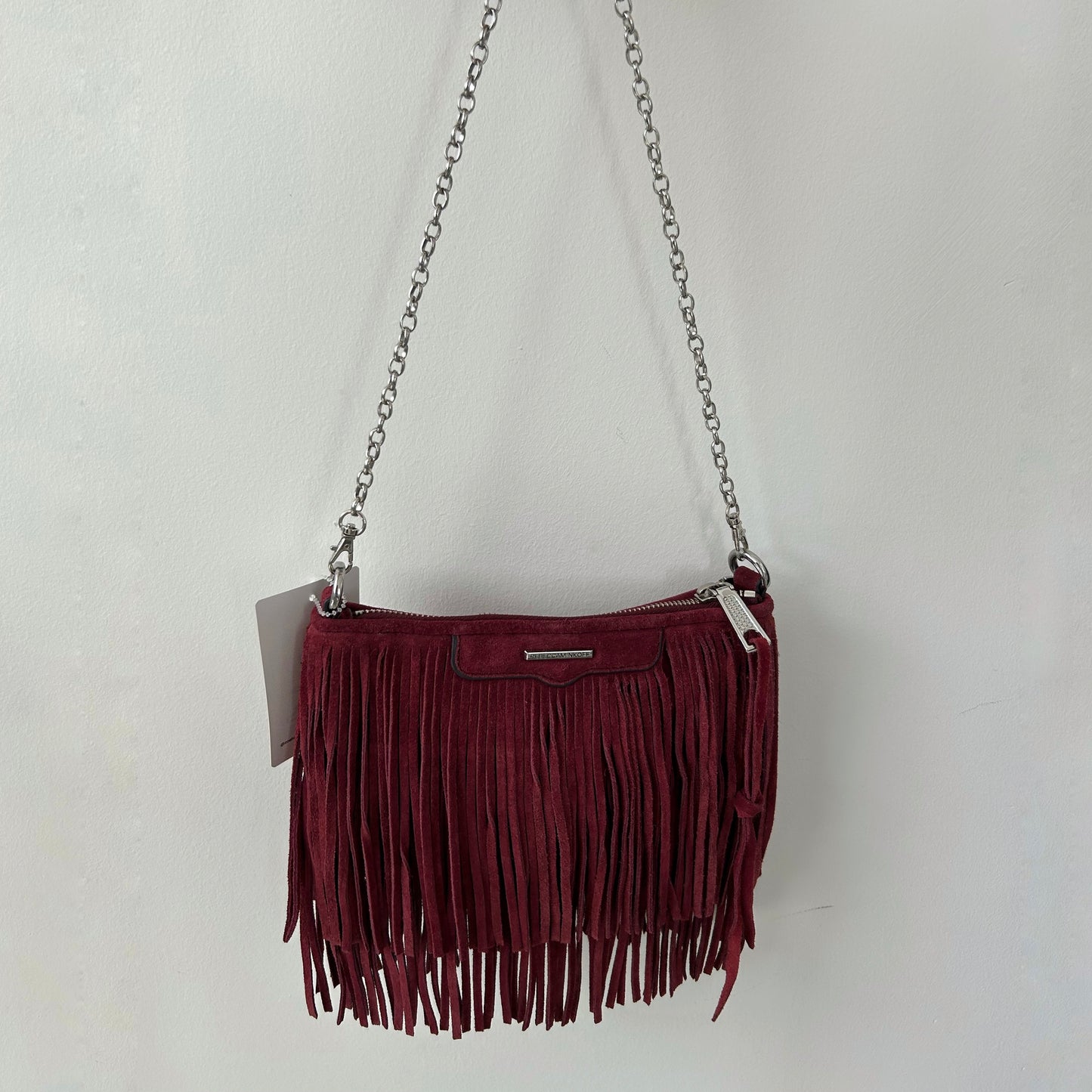 Rebecca Minkoff Burgundy Suede Fringe Shoulder Bag