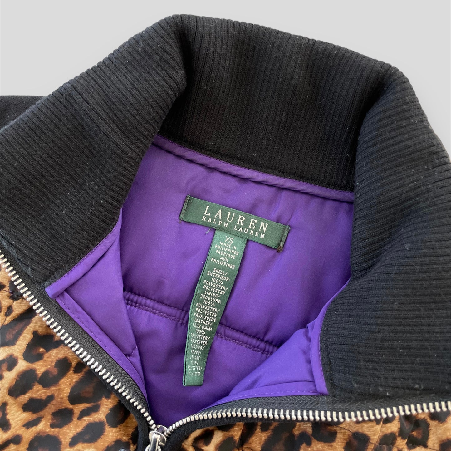 Lauren Ralph Lauren Leopard Print Quilted Vest - X-Small