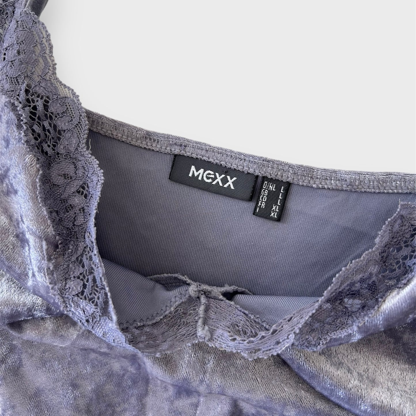 Mexx Mauve Grey Velvet Camisole - Large