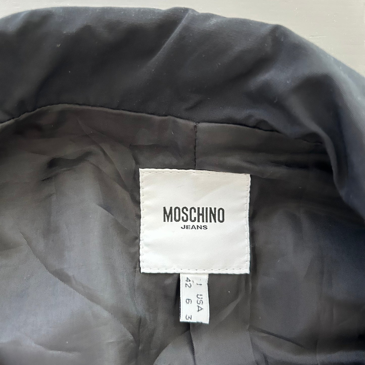 Moschino Jeans Black Button Front Convertible Utility Jacket - Small