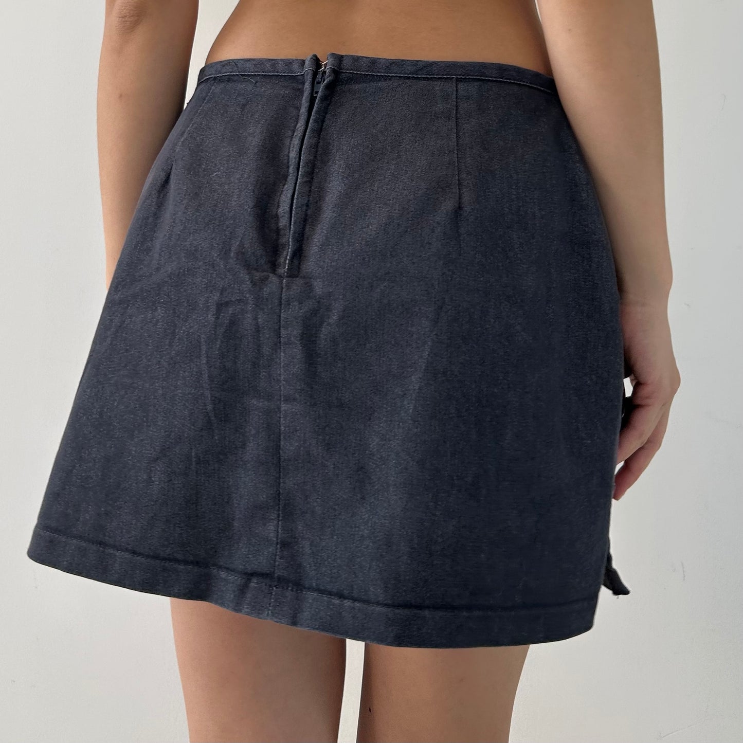 Old Label Dynamite Black Denim Mini Skort - Medium