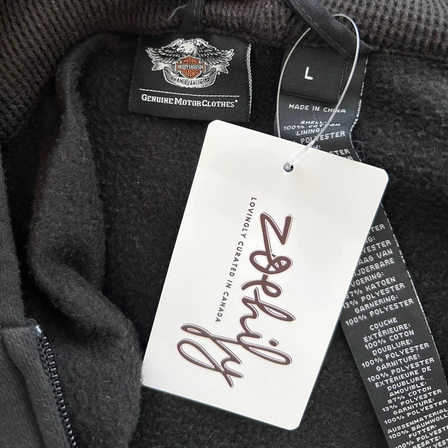 Harley Davidson Black Hooded Vest - Large