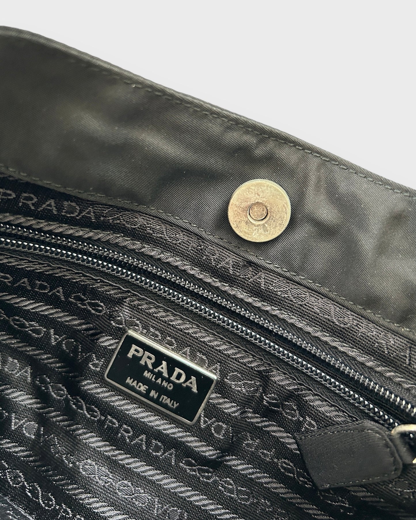 Prada Black Tessuto Chainlink Shoulder Bag