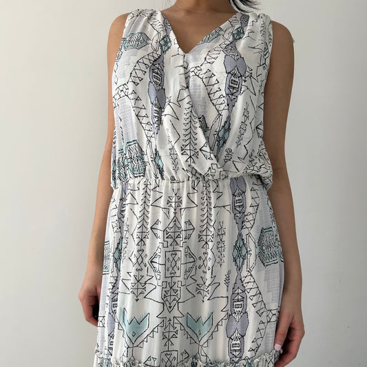 Parker Printed Tiered Sleeveless Maxi Dress - Small