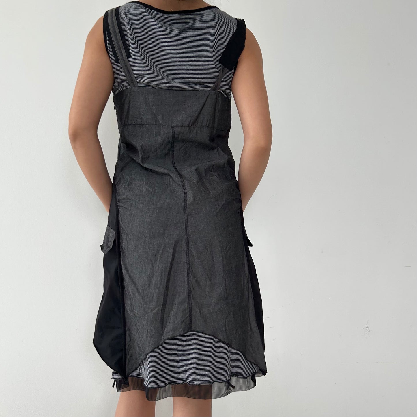 Black Layered Utility Dress - Medium