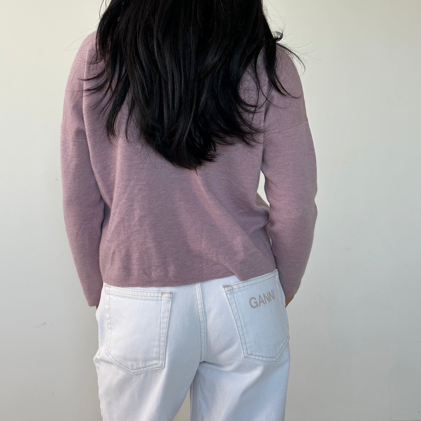 Eileen Fisher Lilac Pink Merino Wool Crewneck Knit Jumper - Medium