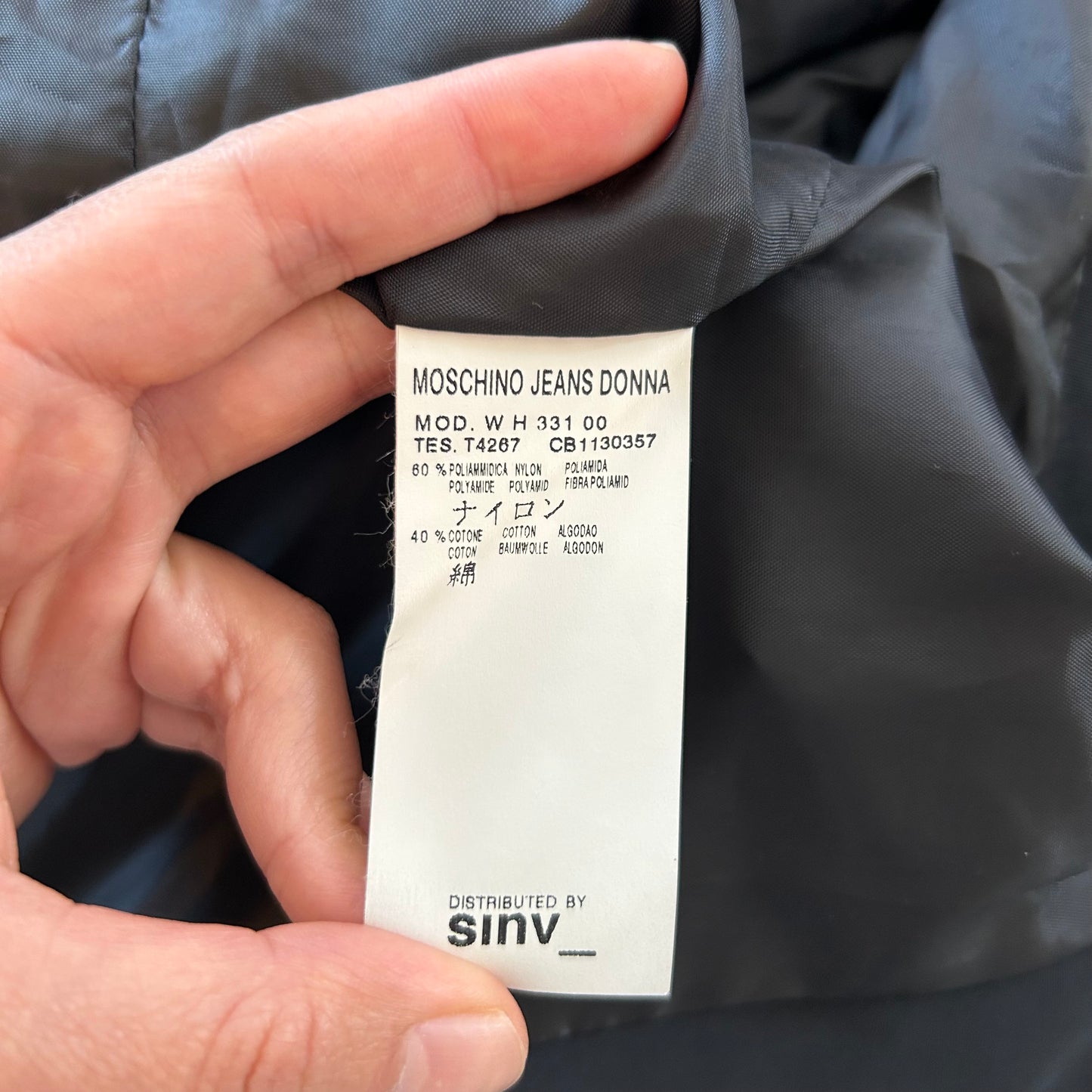 Moschino Jeans Black Button Front Convertible Utility Jacket - Small