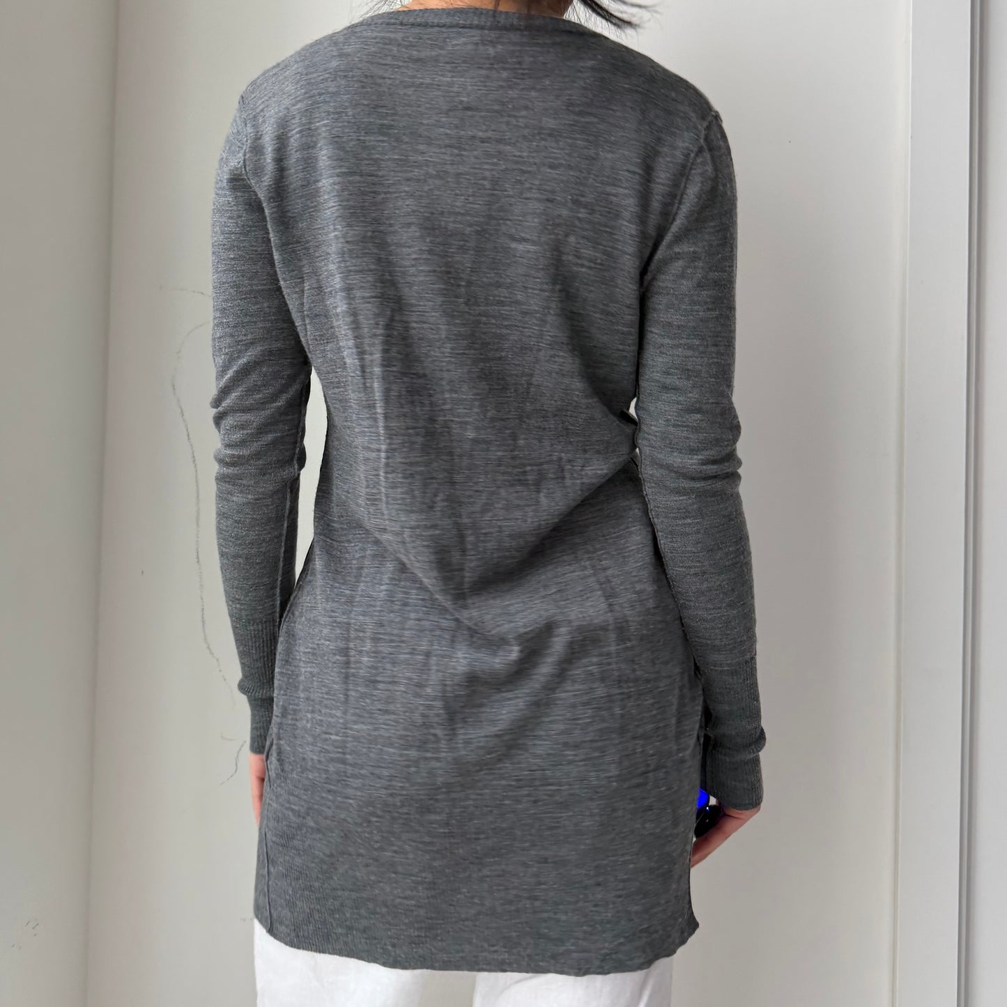 Miss Sixty Grey Wool Button-Front Cardigan - Small