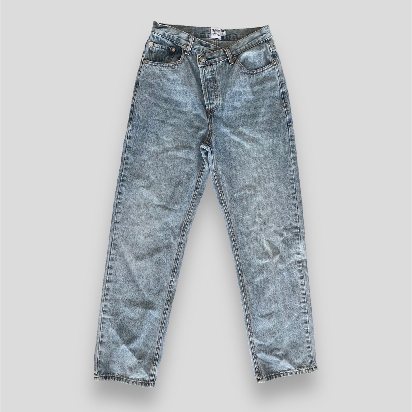 Princess Polly Straight Leg Criss Cross Jeans - W27