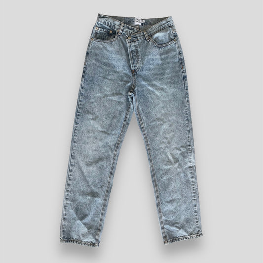 Princess Polly Straight Leg Criss Cross Jeans - W27