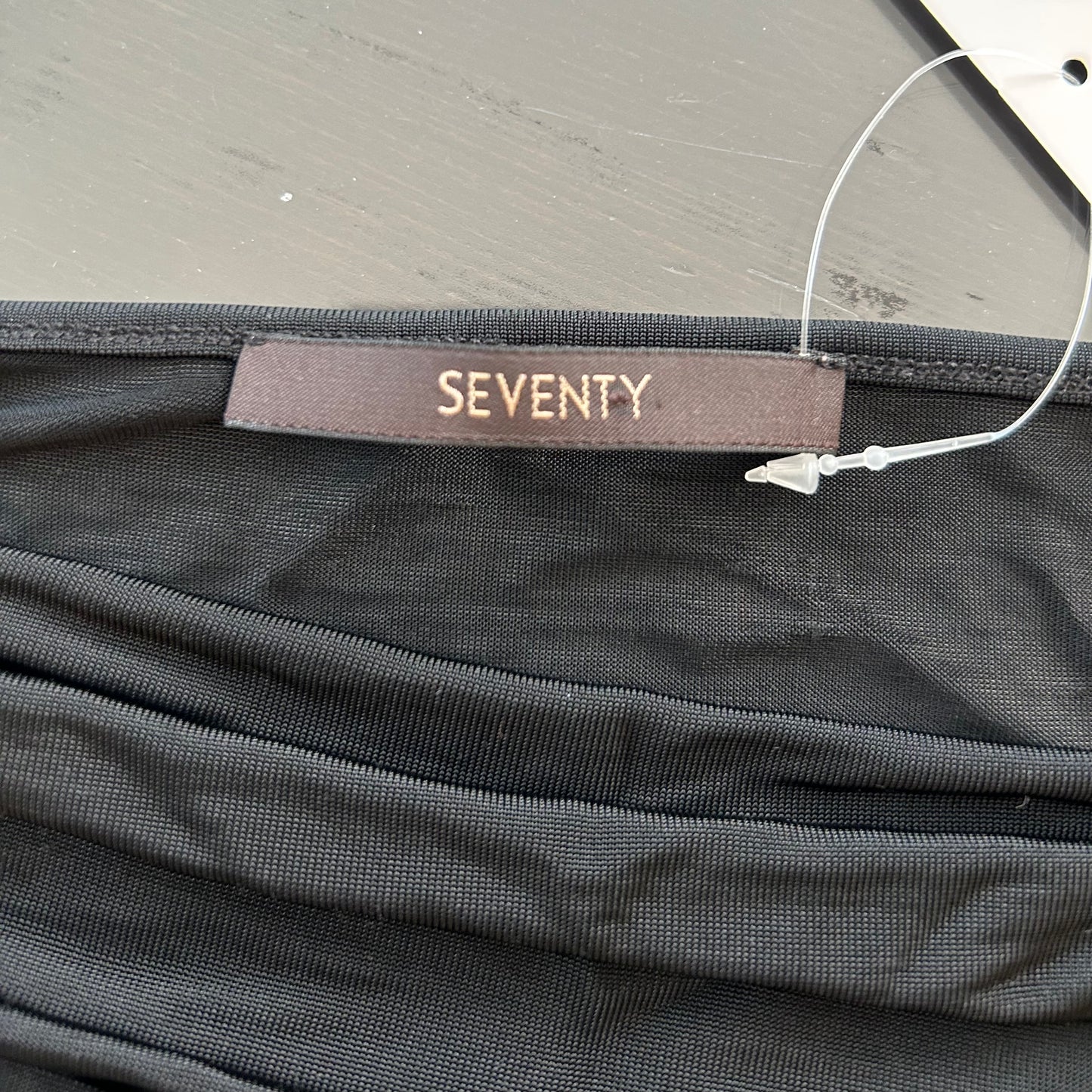 Seventy Black Ruched High Neck Tank - Large