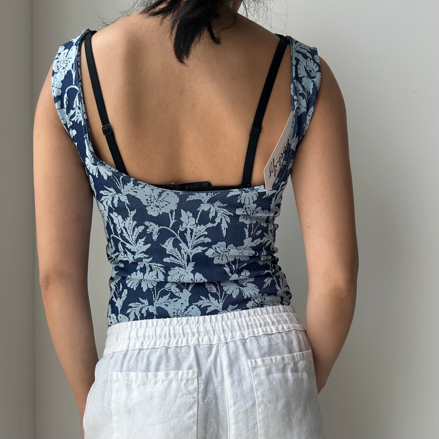 Intimately by Free People Blue Floral Bodysuit - Small/Medium