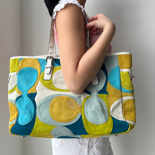 Coach 2010 Limited Edition Optic Signature C Suede Gallery Tote