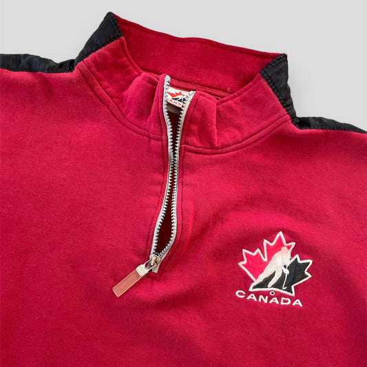 Vintage 2003 Hockey Canada Red Quarter Zip - Large