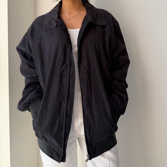 London Fog Black Harrington Jacket - Medium