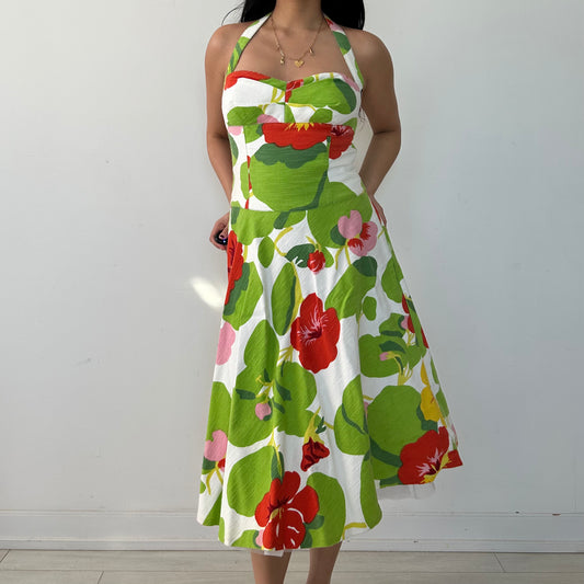 Miss Sixty Luxury Floral Halter Dress - X-Small