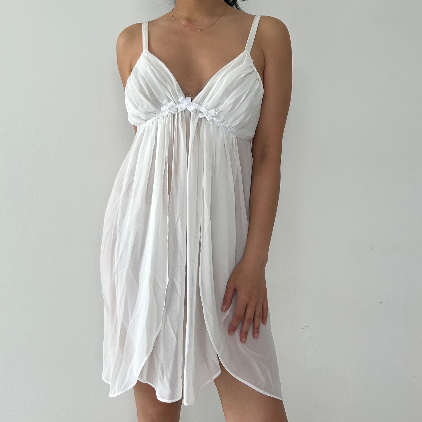 Oscar de la Renta Pink Label White Babydoll Lingerie Dress - Small